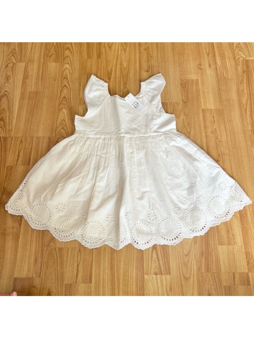 Gap Girls White Eyelet Cotton Dress - Classic Summer Style